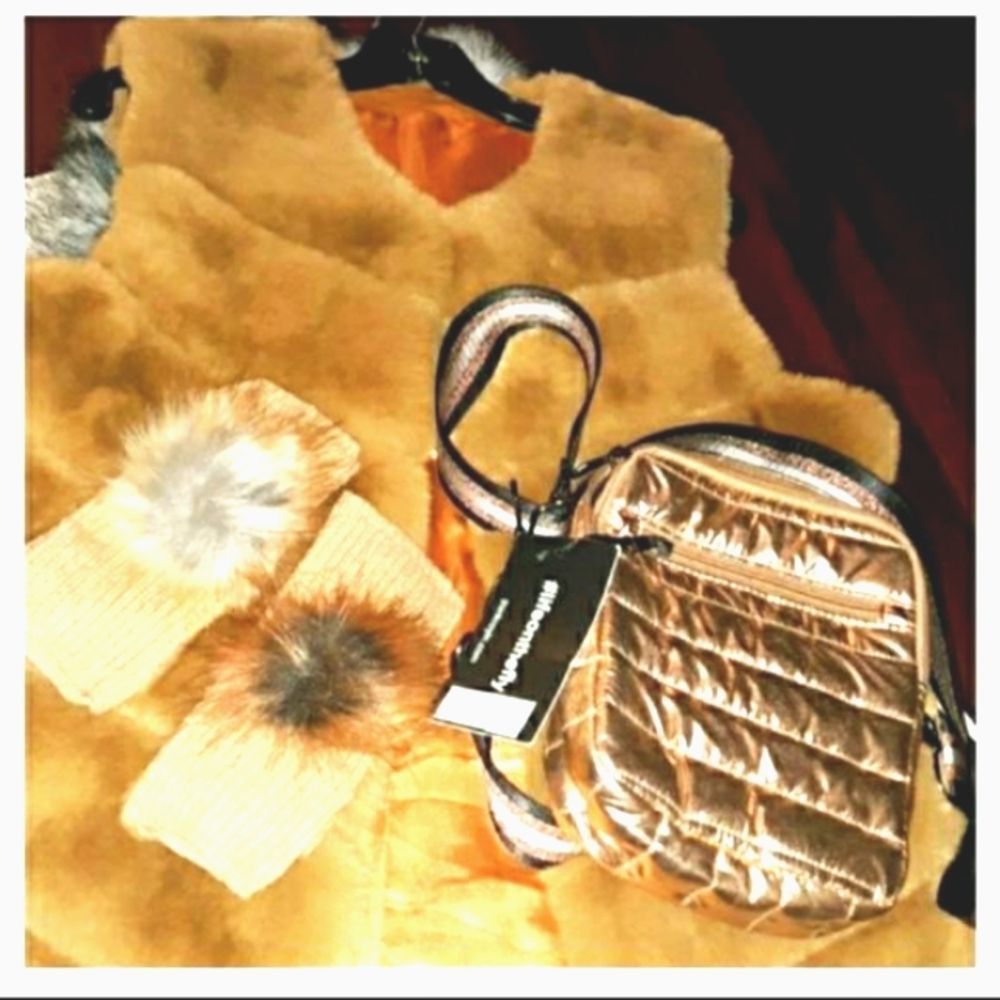 50% OFF MILANO FAUX FUR TAN COAT WITH INSIDE POCKETS